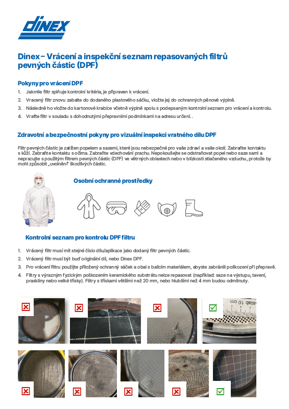 Liste de contrôle de retour et d'inspection de reconnaissance